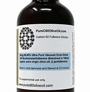 Carbon 60 Olive Oil - 99.95% Ultra Pure Vacuum Oven Dried C60 80mg/100ml - Same Day Priority Shipping