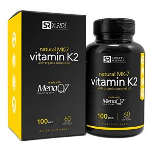 Vitamin K2 (as MK7) 100mcg with Coconut Oil for better absorption | Made with clinically proven MenaQ7 and Formulated without Soy or gluten ~ Non-GMO Verified, Vegan & Vegetarian safe.
