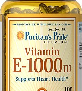 Puritan's Pride Vitamin E 1000 IU Soft Gels,100 count