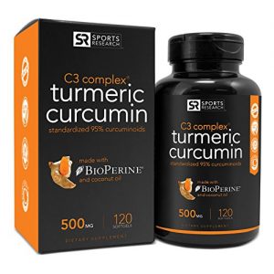 Turmeric Curcumin C3® Complex 500mg, Enhanced with Black Pepper & Organic Coconut Oil for Better Absorption; Non-GMO & Gluten Free - 120 Liquid Softgels