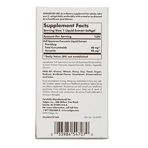 Solgar - Full Spectrum Curcumin Liquid Extract, 60 Softgels