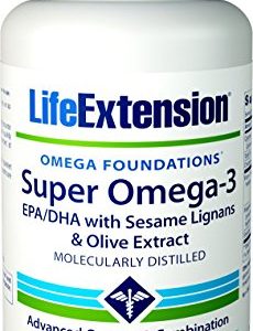 Life Extension Super Omega-3 EPA/DHA with Sesame Lignans & Olive Extract, 120 Softgels