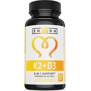 Vitamin K2 (MK7) with D3 Supplement - Vitamin D & K Complex - Bone and Heart Health Formula - 5000 IU Vitamin D3 & 90 mcg Vitamin K2 MK-7 - 60 Small & Easy to Swallow Vegetable Capsules