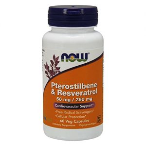 NOW Pterostilbene & Resveratrol 50 mg/250 mg,60 Veg Capsules