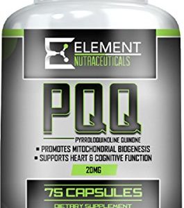 PQQ- PYRROLOQUINOLINE QUINONE - (75 ct x 20mg) by Element Nutraceuticals - Supports Heart and Healthy Mitochondrial Fuction