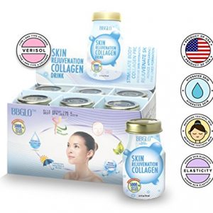 BBGLO® Skin Rejuvenation Collagen Drink (Original) - Anti Aging Complex, 2.4 fl. Oz., Pack of 6 Glass Bottles