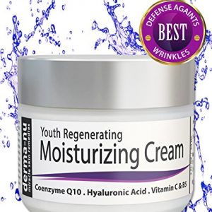Anti Aging Cream For Face - Moisturizing Cream and Wrinkle Treatment - Skin Cream for Dry Skin - Filled with Organic Antioxidants + CoQ10 + Hyaluronic Acid + Vitamins - 2oz