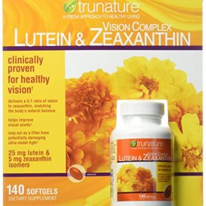Trunature Vision 140 Softgels Complex Lutein and Zeaxanthin Supplement, 0.3 Ounce