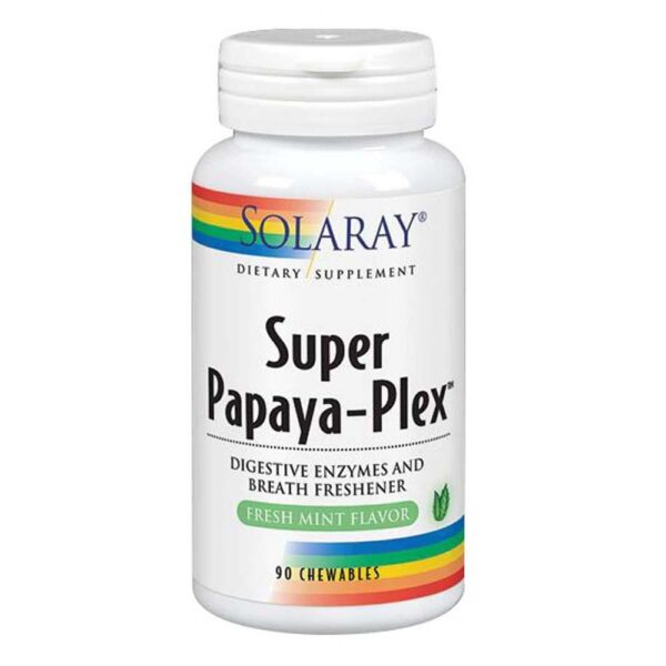 Solaray Super Papaya-Plex - Fresh Mint 90 Chews