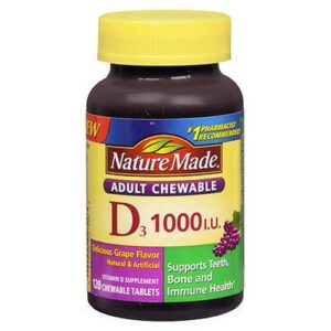 Nature Made Vitamin D3 Adult Chewable Tablets Grape Flavor 120 Tabs by Nature Made
