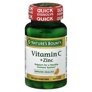 Natures Bounty Vitamin C plus Zinc Quick Dissolve Tablets 60 Tablets by Natures Bounty