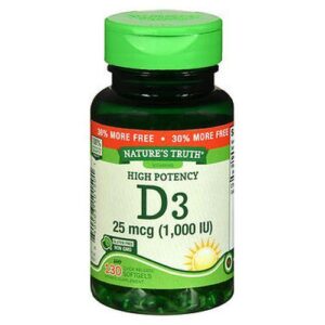 Nature's Truth High Potency Vitamin D3 Quick Release Softgels 130 Caps by Natures Truth