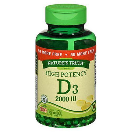 Natures Truth High Potency Vitamin D3 Quick Release Softgels 300 Caps ...