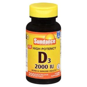 Sundance High Potency D3 Quick Release Softgels 200 Caps by Sundance