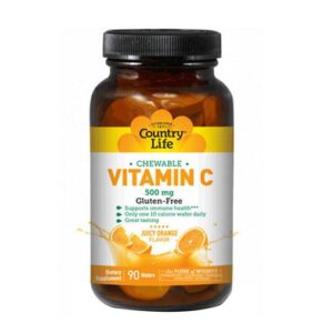 Country Life Vitamin C Chewable - Juicy Orange, 90 Wafers