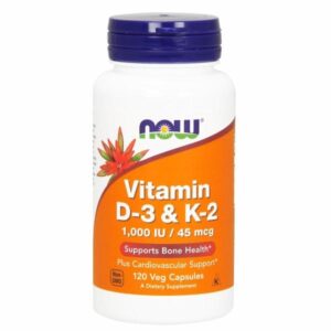 Vitamin D-3 & K-2 120 Veg Caps by Now Foods
