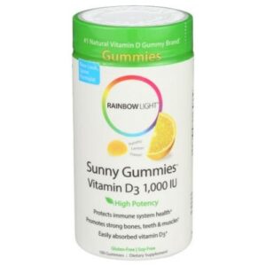 Rainbow Light Sunny Gummies Vitamin D3 - Yummy Lemon Flavor, 100 gummies