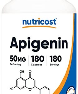 Nutricost Apigenin 50mg, 180 Capsules – Non-GMO, Gluten Free, Vegan