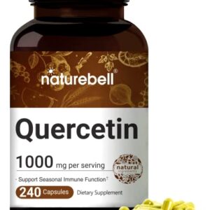 NatureBell Quercetin 1000mg Per Serving | 240 Capsules, Ultra Strength Quercetin Supplement | Bioflavonoids for Healthy Immune Support, Third Party Tested, Non-GMO & No Gluten