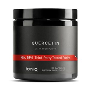 Toniiq Ultra High Purity Quercetin Capsules – 95%+ Highly Purified and Highly Bioavailable – 1000mg Per Serving – 120 Capsules Quercetin Supplement