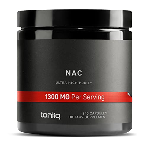 1300mg NAC Supplement N-Acetyl Cysteine – 4 Month Supply – Min. 98%+ Tested Purity – Ultra High Strength – Highly Bioavailable NAC Supplement – 240 Vegetarian N Acetyl Cysteine Capsules – 120 Servings