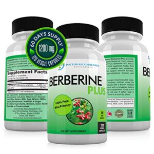 DOCTOR RECOMMENDED SUPPLEMENTS Berberine Plus 1200mg Per Serving – 120 Veggie Capsules with Royal Jelly