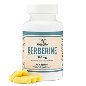 Berberine 500mg Supplement, 60 Capsules (Third Party Tested, Manufactured in The USA) AMPK Activator – Berberine HCL for Overall Health by Double Wood Supplements