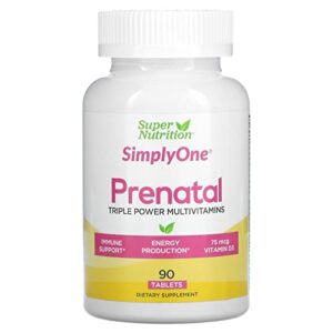 SuperNutrition SimplyOne Multi-Vitamin for PreNatal, One/Day Tablets, Day Supply, White, 90 Count